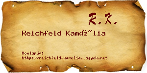 Reichfeld Kamélia névjegykártya